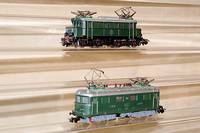 E-Lok, MÄrklin, 1956, Spur HO, Nr. 3011, SET 800, grÜn, 2. AusfÜhrung, breite Vorentkupplung, l. bespielt, im orig. Karton, Fkt. geprÜft, intakt