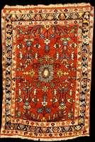 Farahan Antik, Westpersien, um 1900, feine hochwertige glanzreiche Wolle geknüpft auf Bau mwolle, reine Pflanzenfarben, ca. 83 x 57 cm ( seltenes ...