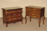 Barockstilkommode, Holland, nach altem Vorbild , Korpus Weichholz/Hartholz, Wurzelnußfurnier, z.T. gespiegelt, schÖnes Furnierbild, Kanten ...