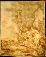 Gobelin Antik, Frankreich, reine Naturfarbe n, wohl 17.Jahrhundert, Wolle mit Seide, ca. 2 30 x 187 cm (seltenes Format), bemerkenswerte sehr feine ...