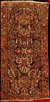 Sarogh Mohajeran Antik, Westpersien (Us Re- Import), reine Pflanzenfarben, um 1900, feine alte Korkwolle auf Baumwolle, ca. 116 x 58 cm (seltenes ...
