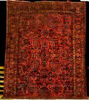 Sarogh Antik (US Re-Import), Westpersien, r eine Naturfarben, um 1900, schöne glanzreiche Korkwolle geknüpft auf Baumwolle, ca. 345 x 26 5 cm, ...