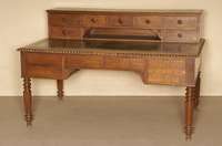 Kontorschreibtisch, deutsch, um 1900/05, im englischen Stil von 1860, Eiche massiv, Eichefurnier, hervorragende Verarbeitung, kannelierte Beine, ...