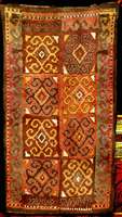 Turkmenischer Schlafteppich, sogennanter Ds chulchyr, Lakaiusbeken, Samarkand, reine Pflan zenfarben, gute Antike Nomadenarbeit, 18.Jahrh undert (um ...