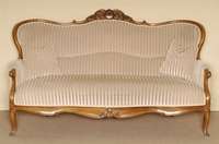 3-sitzer Sofa, deutsch, um 1835/45, Louis-Philippe, Gestell Nußbaum massiv von bester QualitÄt, Zarge 6-fach geschweift, in sich doppelt ...