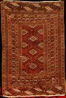 Seltener Antiker Jomud, Südrussland südwestl iche Turkmenensteppe, reine Naturfarben, 19.Ja hrhundert (um 1890), Wolle auf Wolle, ca. 153 x 105 ...