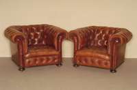 Clubsessel, England, 20er/30er Jahre, rotbraunes Leder, durch Sonne z.T. leicht ausgebleicht, typisches ClubmÖbel, ideale Polsterung, allseitig ...