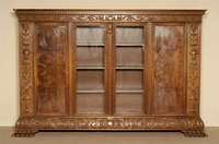 BÜcher- bzw. Kanzleischrank, deutsch, um 1900 , Neo-Renaissancestil, Korpus Weichholz, Nußbaum massiv, Nußbaumfurnier, 4-tÜriges MÖbel mit ...