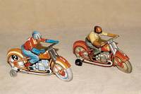 Motorradfahrer, Technofix, 60er Jahre, Blech , bunt lithographiert, intakt, fast unbespielt