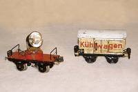 KÜhlwagen, MÄrklin, Spur 0, Blech, stÄrker bespielt, LackschÄden, L. ca. 13 cm, sammelw.