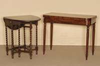 Spieltisch, Holland, um 1860, Willem III, SpÄtbiedermeier, Korpus Weichholz, Mahagoni massiv, z.T. furniert, sehr elegant gebogene Beine mit ...