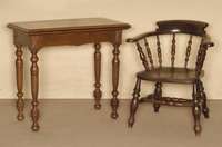 Windsorstuhl, England, um 1780, Buche massiv , SitzflÄche aus Eiche, Fuß und RÜckenlehne mit schÖnen Drechselarbeiten, verstrebt, schÖnes ...
