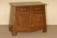 Konischer Halbschrank, England, um 1900, Jugendstil, Eiche massiv, Hersteller Batchelar & Son Ltd., 2 TÜren und 2 Schubladen, original florale ...