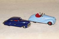 Schuco Examico 4001, um 1950, Blech, hellblau, Made in U.S. Zone Germany, intakt, jedoch ohne SchlÜssel, l. bespielt