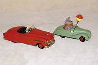 Schuco Sonny 2005, 1948-52, Blech, grÜn, Made in U.S. Zone Germany, mit original Sonny und Luftballon, Uhrwerk intakt, SchlÜssel fehlt, ...
