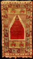 Gebetsteppich Konya Y?r?k Antik, Zentralana tolien, reine Naturfarben, 19.Jahrhundert (um 1875), Wolle auf Wolle, ca. 182 x 108 cm, mitt elfeine ...