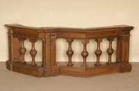 Ballustrade, deutsch, um 1880/90, zweiteilig, Eiche massiv, typische Durchbrucharbeiten aus der Zeit, in sich 8-fach gegliedert, einfacher Aufbau, ...