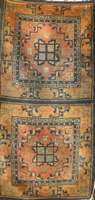 Tibet Sitzbankteppich Antik, China, um 1900, Wolle auf Baumwolle, ca. 139 x 72 cm, SchÄtzwert: 3000.- EURO, EHZ: 3, rest.