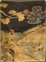 Pow Tow Antik, China, um 1900, Wolle auf Baumwolle, ca. 147 x 111 cm, SchÄtzwert: 4200.- EURO, EHZ: 3 (altersbedingt in einen gu ten ...