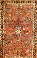 Sarogh Antik (Us Re-Import), Westpersien, N aturfarben, um 1900/1910, feine glanzreiche Ko rkwolle geknÜpft auf Baumwolle, ca. 208 x 131 cm, ...