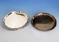 Tablett, deutsch, 50er Jahre, 800er Silber, Wilkens Bremen, Barockstil, ca. 23 x 30 cm, ca. 345 g