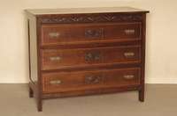 Kommode, Holland, um 1920, Korpus Weichholz, Mahagoni massiv, Entwurf Napoleon Le Grand, gemacht fÜr sein Modelhaus, 3-schÜbig, viereckige Beine, ...