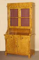 KÜchen- bzw. Eßzimmerschrank, deutsch, um 1920 , Biedermeierstil, Korpus Weichholz, Birkefurnier, Schrank aus mehreren alten Teilen aufgebaut, ...