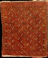 Kleiner Herdteppich Antik, Südrussland Turkm enistan, Naturfarben, 19.Jahrhundert (um 1890) , Wolle auf Wolle, ca. 118 x 100 cm, feine Kn? pfung, ...