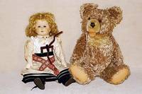 Steiff-Teddy, 60er Jahre, Floppy Zotty, MohairplÜsch, ohne Knopf und Fahne, mit Stimme , guter Zustand, l. besÜielt, H. ca. 45 cm