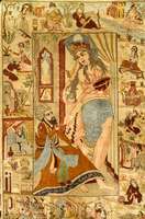 Indien Bildteppich, um 1950, Wolle auf Baumwolle, ca. 220 x 140 cm, SchÄtzwert: 2000.- EURO, EHZ: 2 (altersbedingt in einen se hr guten ...