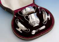 Set, best. aus: Sahnegießer und Zuckerschale, London 1884, Meister: Hukin & Heath, sehr bekannte und berÜhmte Manufaktur in London und zuvor in ...