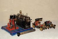 Dampfmaschine, Bing Werke, wohl 30er Jahre, Blech, Dampfturbine (?), im orig. Karton, altersbed. in gutem Zustand, sammelw.