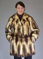 Jacke aus Iltis natur, Gr. 40/42, schwarzes Innenfutter, RÜckenl. ca. 79 cm
