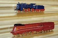 Dampflok mit Tender, MÄrklin, wohl 90er Jahre, Spur HO, blau, Aufschrift Baden P8 1164, l. bespielt, Fkt. nicht geprÜft