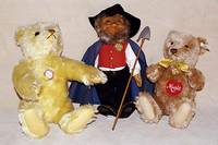 Steiff-Teddy, 90er Jahre, Replik nach Vorbild von 1928, sogen. MusikbÄr, blonder MohairplÜsch. min. bespielt, H. ca. 37 cm