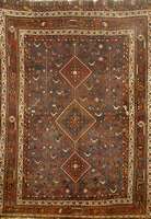 Vogel Chamseh Antik, Persien, um 1900, Wolle auf Wolle, ca. 218 x 161 cm, EHZ: 4-5