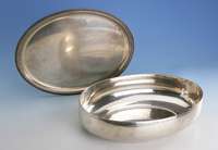 Große Anbietschale, 800er Silber, Gew. ca. 870 g, ovale Form, Maße ca. 35.5 x 25 x 9 cm