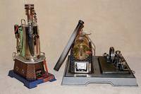 Dampfmaschine Wilesco, 70er Jahre, D 455, im orig. Karton, unbepielt, lt. Einl. komplett, stehendes Modell, H. ca. 34 cm