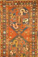 Wolkenbandkazak, Rußland, um 1900, Wolle auf Wolle, ca. 236 x 122 cm, SchÄtzwert: 3500.- EURO, EHZ: 5, selten und sammelwÜrdig, Typischer ...