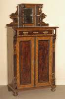 Vertiko, deutsch, um 1890, Weichholz, Front auf Rahmen gearbeitet, typisches GrÜnderzeitmÖbel, Weichholz, Kammziehmalerei, aufgesetzte ...