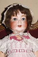 Grosse Porzellankopfpuppe, Kestner fÜr Kley & Hahn, um 1920, 680 8, Made in Germany, MassekÖrper, Kleidung aus alten Stoffen im alten Stil, ...
