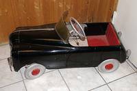 Tretauto, 50er/60er Jahre, Blech, schwarz lackiert, ca.51x108cm, Alterssch., dekorativ