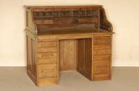 RollbÜro, deutsch, um 1910, Eiche massiv, auf Rahmen gearbeitet, sparsame Inneneinrichtung, mit AblagefÄchern, sehr gute Verarbeitung, original ...