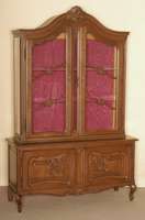 Vitrine, deutsch, 50er/60er Jahre, im Stile der Renaissance, Eiche massiv und furniert, Pressholz, zweiteiliges MÖbel, Oberteil als zweitÜrige ...