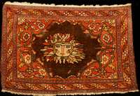 Malayer Sonnenteppich Antik, Westpersien, 1 9.Jahrhundert (um 1890/1900), Wolle geknüpft a uf Baumwolle, ca. 78 x 52 cm (sehr seltenes kl eines ...
