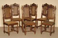 6 StÜhle, sogenannter flÄmischer Barock, Eiche massiv, stilistisch gleichend, Design verschieden, Trauben- und Blumendekor, reiche ...