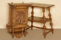 HÄngeschrÄnkchen, deutsch, um 1895/1900, Eiche massiv, Front auf Rahmen gearbeitet, ausgezeichnete Verarbeitung, ausgesuchte Schnitzereien, ...
