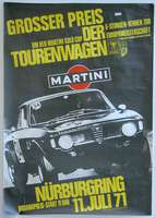 VERANSTALTUNGSPLAKAT 6-Stunden-Rennen Nürburgring am 11.Juli 1971 - unten links 5 cm lang eingerissen