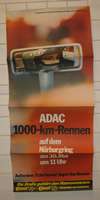 VERANSTALTUNGSPLAKAT 1000km-Rennen Nürburgring am 30.05. 70er Jahre