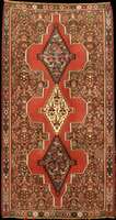 Senneh Kelim alt, Nordwestpersien, um 1920/ 1930, Wolle geknÜpft auf Baumwolle, ca. 222 x 118 cm (ungewÖhnliches Kelim Format), gute fei ne ...